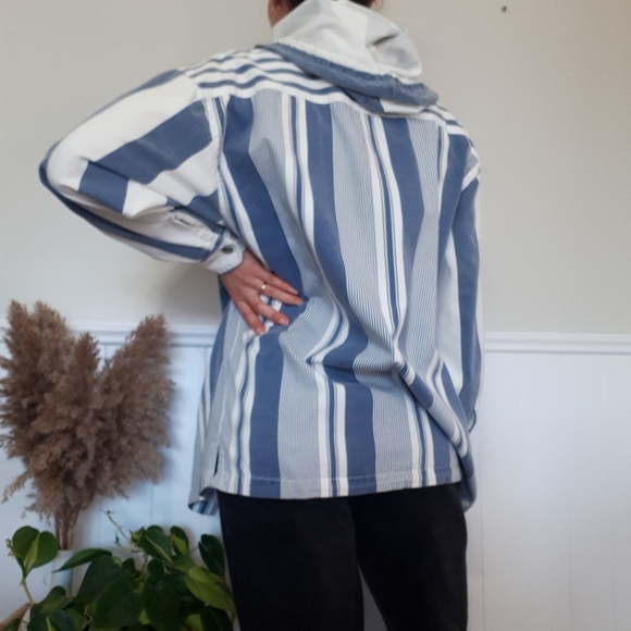 Vintage 90's striped jean shacket - Picture 7 of 10